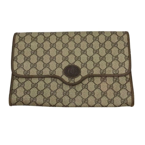 GUCCI Vintage All Over Interlock Logo Clutch Bag - Picture 1 of 9